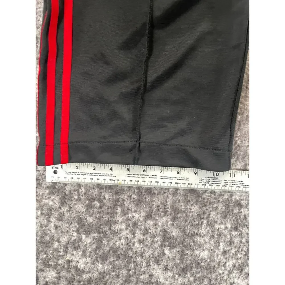 Men’s Black And Red Striped Adidas Sweat Pants Size Medium Trefoil